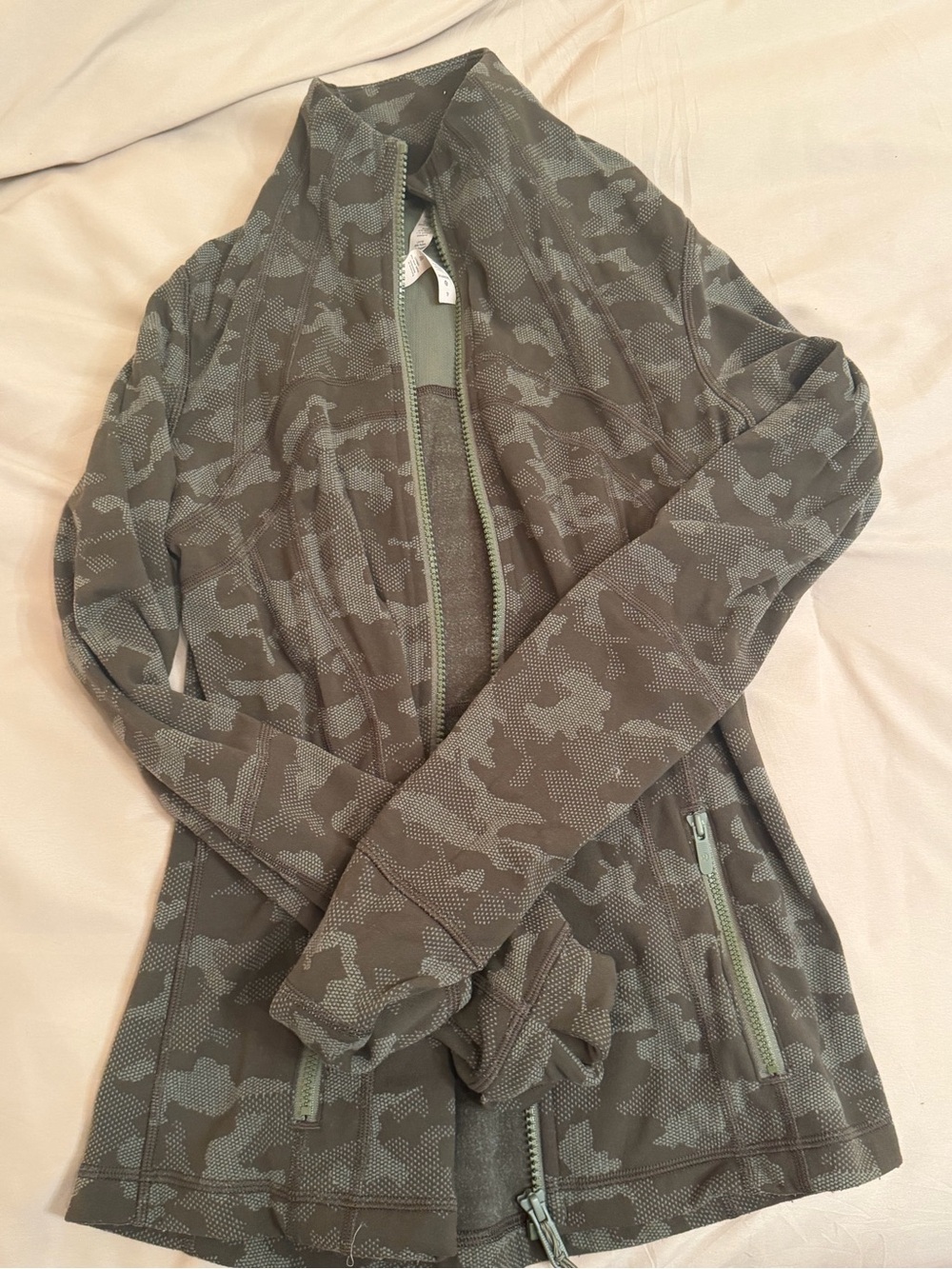 lululemon athletica Olive Camo Zip Utility Jacket